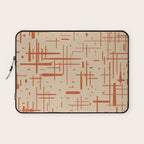 Mid-Century Modern Kinetikos Pattern in Beige and Burnt Orange  Laptop Sleeve Gallery Image 1