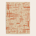 Mid-Century Modern Kinetikos Pattern in Beige and Burnt Orange  Poster Gallery Image 4