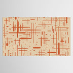 Mid-Century Modern Kinetikos Pattern in Beige and Burnt Orange  Tablecloth Gallery Image 2