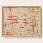 Mid-Century Modern Kinetikos Pattern in Beige and Burnt Orange  Serving Tray Gallery Image 1