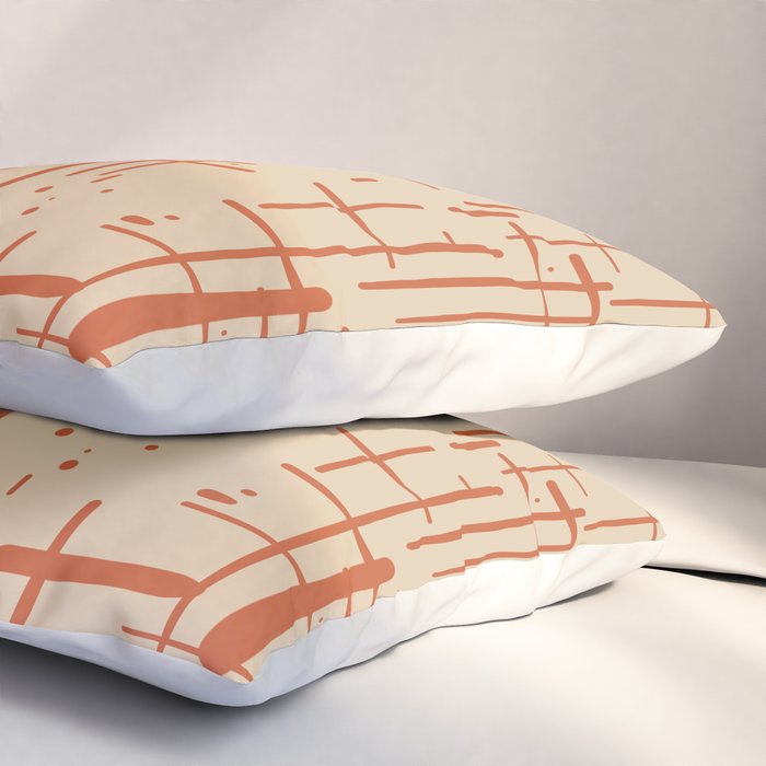 Mid-Century Modern Kinetikos Pattern in Beige and Burnt Orange  Pillow Sham Gallery Image 3