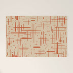 Mid-Century Modern Kinetikos Pattern in Beige and Burnt Orange  Welcome Mat Gallery Image 1