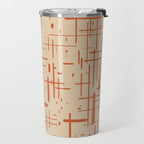 Mid-Century Modern Kinetikos Pattern in Beige and Burnt Orange  Travel Mug Gallery Image 2