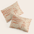 Mid-Century Modern Kinetikos Pattern in Beige and Burnt Orange  Pillow Sham Gallery Image 3