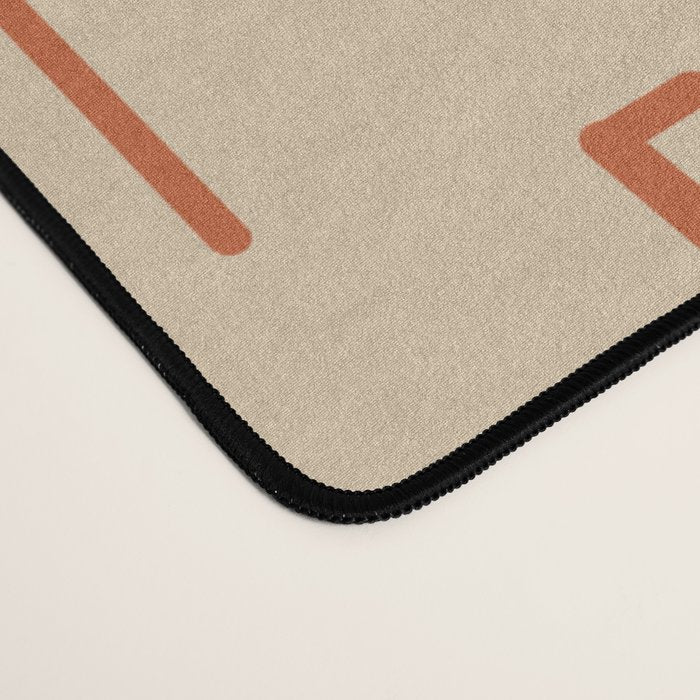 Mid-Century Modern Kinetikos Pattern in Beige and Burnt Orange  Desk Mat Gallery Image 4