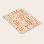 Mid-Century Modern Kinetikos Pattern in Beige and Burnt Orange  Notebook Gallery Image 2