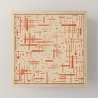 Mid-Century Modern Kinetikos Pattern in Beige and Burnt Orange  Mini Art Print Gallery Image 1