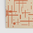 Mid-Century Modern Kinetikos Pattern in Beige and Burnt Orange  Poster Gallery Image 3