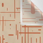 Mid-Century Modern Kinetikos Pattern in Beige and Burnt Orange  Wall Tapestry Gallery Image 3