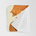 Sleepy Cozy Kitty Cats in Buttercup & Orange Throw Blanket Gallery Image 3