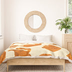 Sleepy Cozy Kitty Cats in Buttercup & Orange Duvet Cover Gallery Image 3