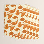 Sleepy Cozy Kitty Cats in Buttercup & Orange Wrapping Paper Gallery Image 3