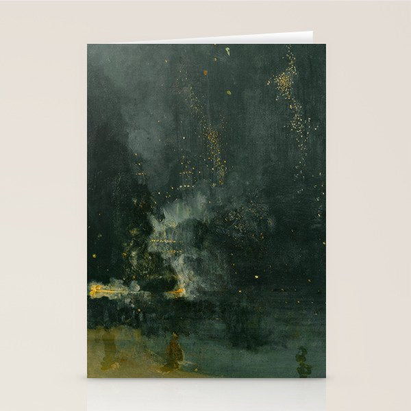 Nocturne In Black And Gold The Falling Rocket By James Mcneill Whistler Stationery Card Gallery Image 1