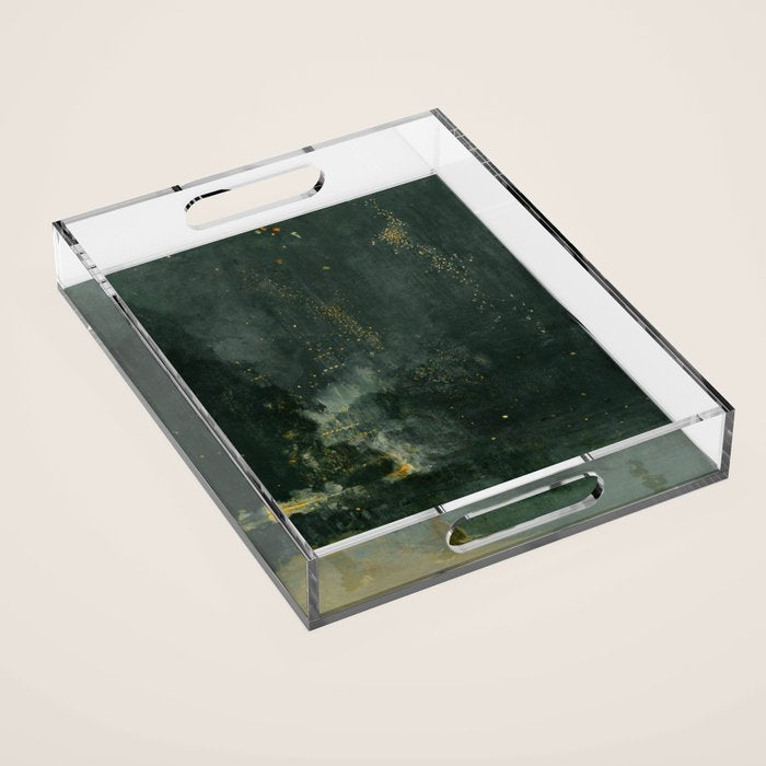 Nocturne In Black And Gold The Falling Rocket By James Mcneill Whistler Acrylic Tray Gallery Image 1