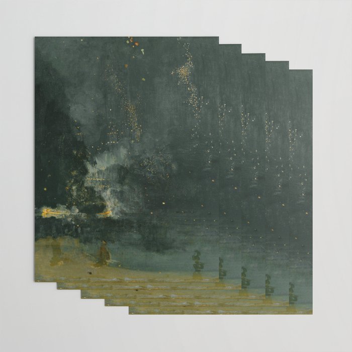 Nocturne In Black And Gold The Falling Rocket By James Mcneill Whistler Wrapping Paper Gallery Image 3