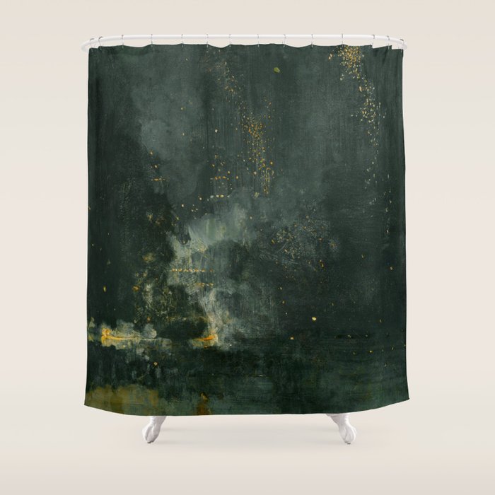 Nocturne In Black And Gold The Falling Rocket By James Mcneill Whistler Shower Curtain Gallery Image 1