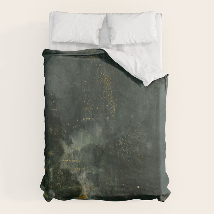 Nocturne In Black And Gold The Falling Rocket By James Mcneill Whistler Duvet Cover Gallery Image 1