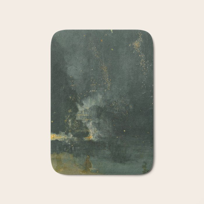 Nocturne In Black And Gold The Falling Rocket By James Mcneill Whistler Bath Mat Gallery Image 1