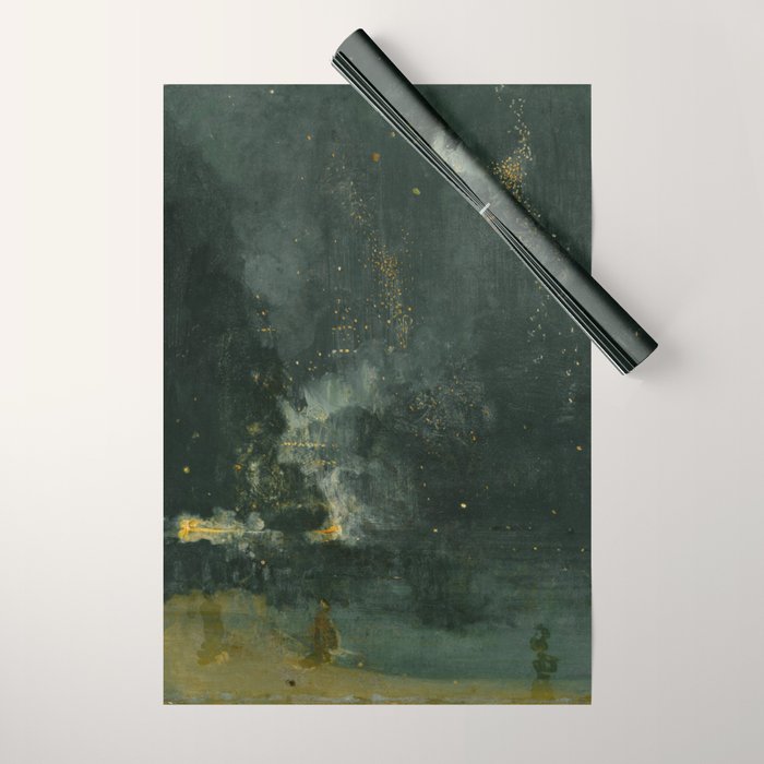 Nocturne In Black And Gold The Falling Rocket By James Mcneill Whistler Wrapping Paper Gallery Image 1