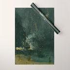 Nocturne In Black And Gold The Falling Rocket By James Mcneill Whistler Wrapping Paper Gallery Image 1