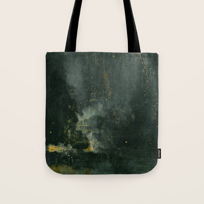 Nocturne In Black And Gold The Falling Rocket By James Mcneill Whistler Tote Bag Gallery Image 1