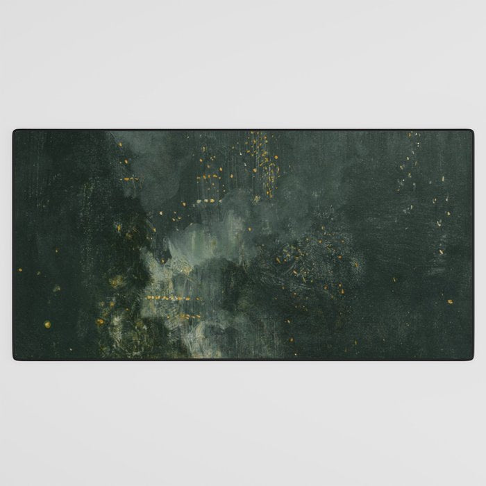 Nocturne In Black And Gold The Falling Rocket By James Mcneill Whistler Desk Mat Gallery Image 3