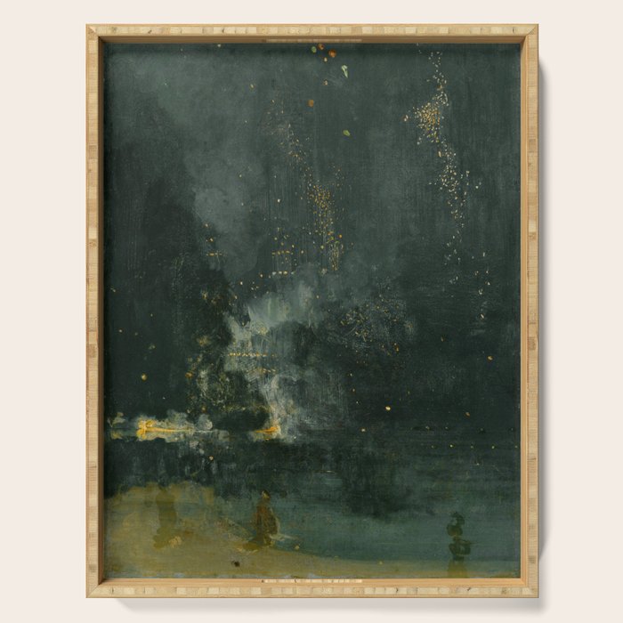 Nocturne In Black And Gold The Falling Rocket By James Mcneill Whistler Serving Tray Gallery Image 1