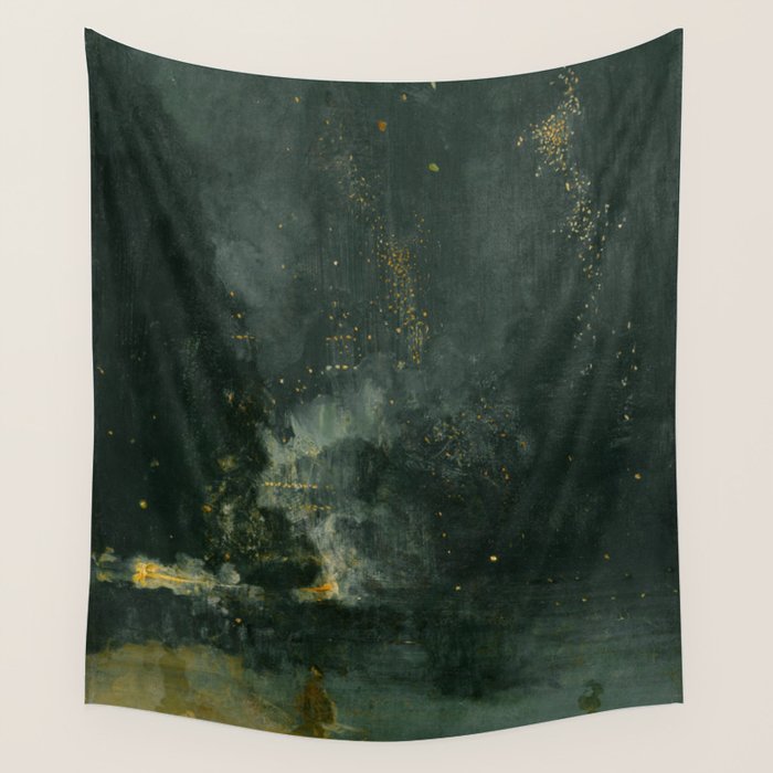 Nocturne In Black And Gold The Falling Rocket By James Mcneill Whistler Wall Tapestry Gallery Image 4