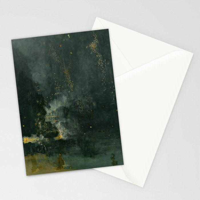 Nocturne In Black And Gold The Falling Rocket By James Mcneill Whistler Stationery Card Gallery Image 2