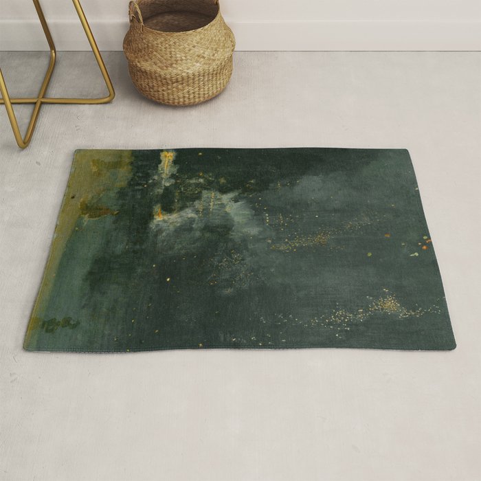 Nocturne In Black And Gold The Falling Rocket By James Mcneill Whistler Rug Gallery Image 1