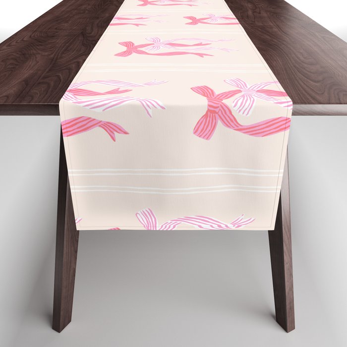 Striped Bows in Pinks Table Runner Gallery Image 1