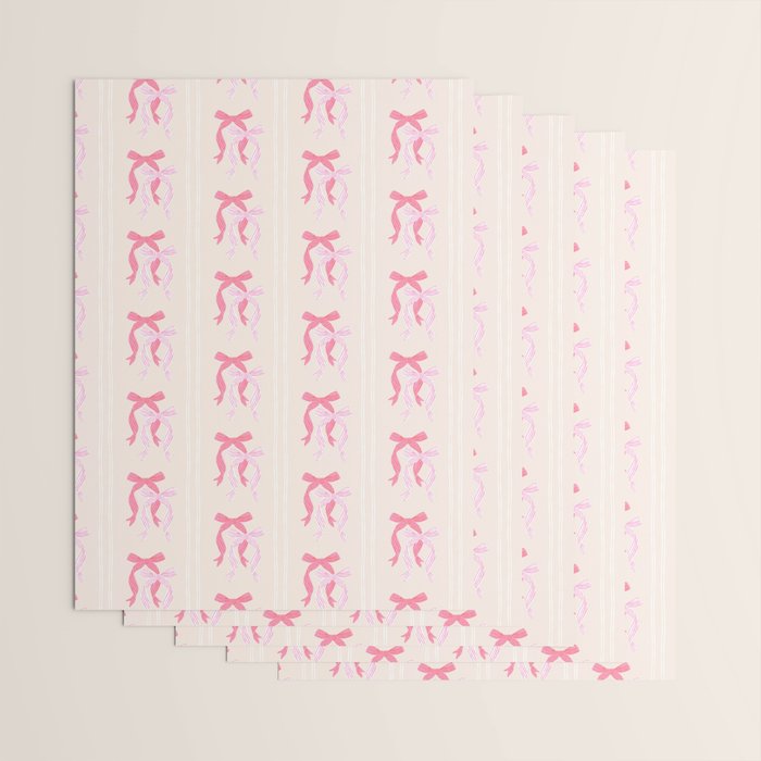 Striped Bows in Pinks Wrapping Paper Gallery Image 3