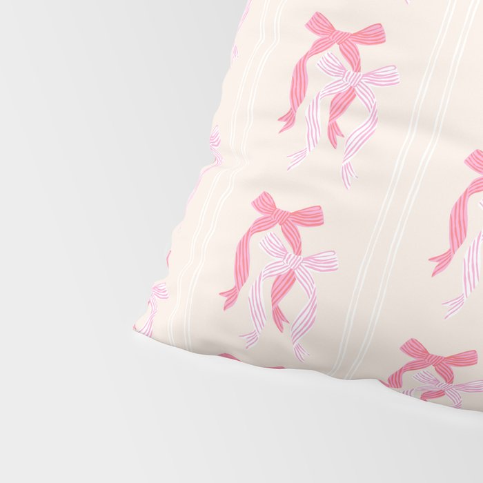 Striped Bows in Pinks Pillow Sham Gallery Image 4