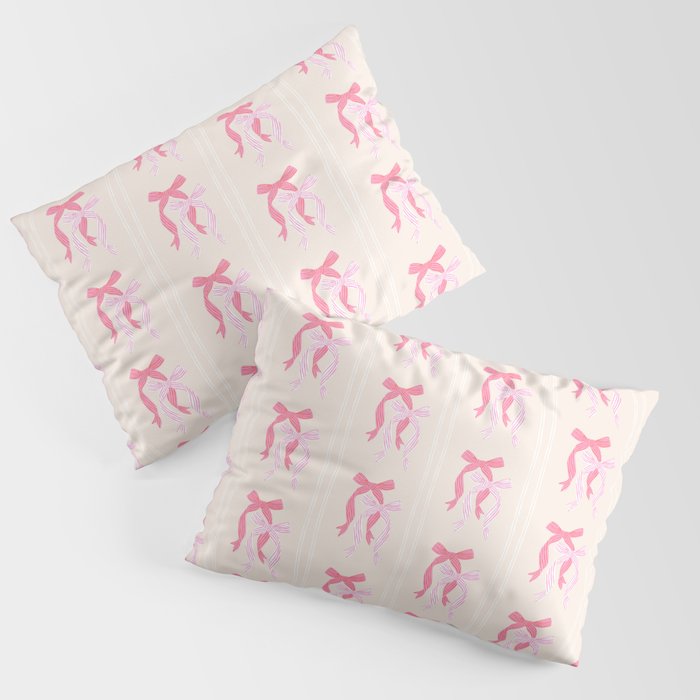 Striped Bows in Pinks Pillow Sham Gallery Image 3