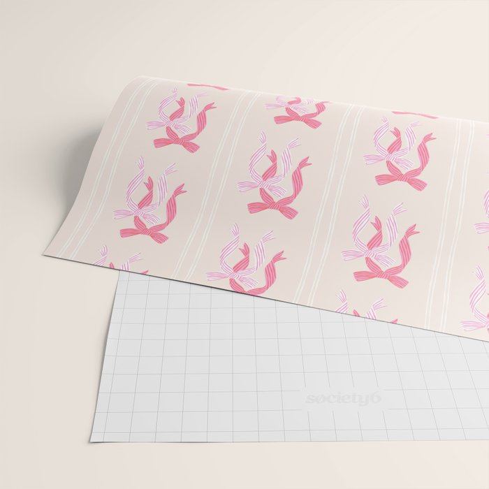 Striped Bows in Pinks Wrapping Paper Gallery Image 2