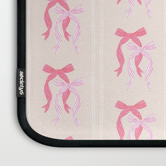 Striped Bows in Pinks Laptop Sleeve Gallery Image 3