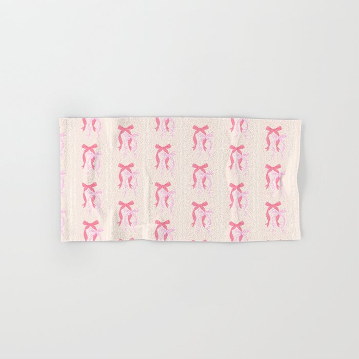 Striped Bows in Pinks Bath Towel Gallery Image 1