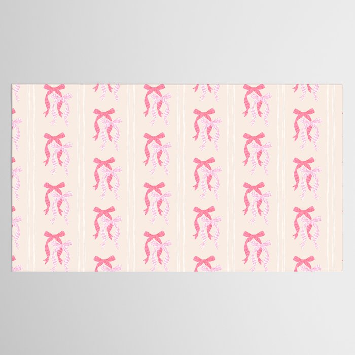 Striped Bows in Pinks Tablecloth Gallery Image 2