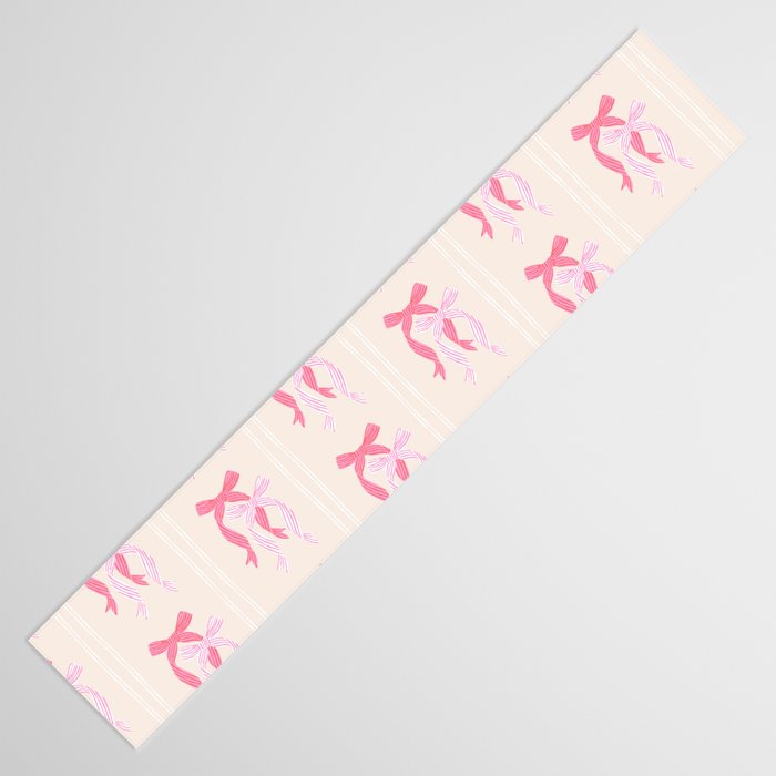 Striped Bows in Pinks Table Runner Gallery Image 3