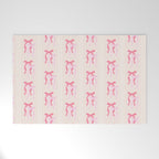 Striped Bows in Pinks Welcome Mat Gallery Image 1