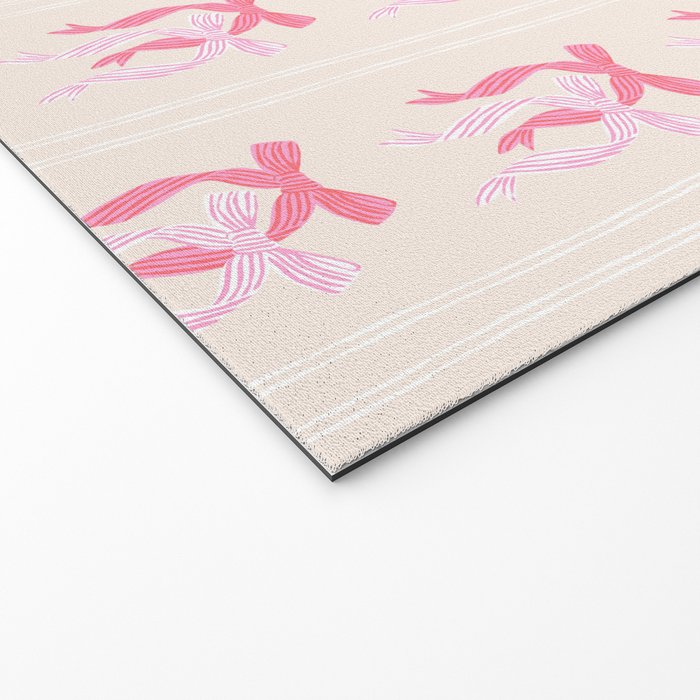 Striped Bows in Pinks Welcome Mat Gallery Image 2