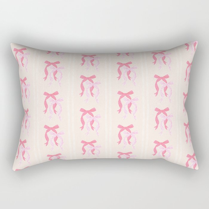 Striped Bows in Pinks Rectangular Pillow Gallery Image 2