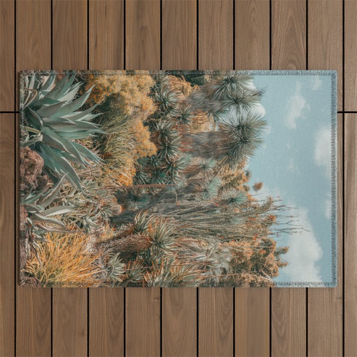 Desert Oasis - California Cactus Garden, Nature, Landscape Photography Outdoor Rug Gallery Image 1