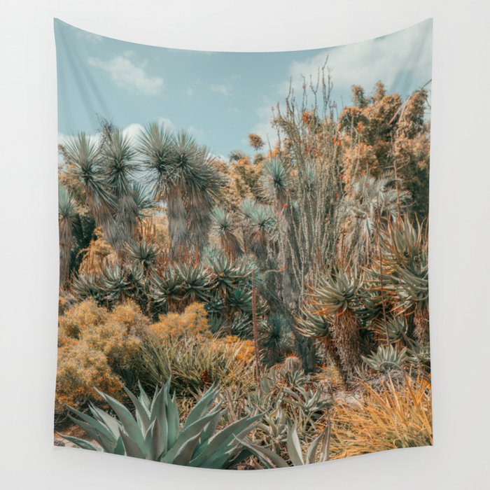 Desert Oasis - California Cactus Garden, Nature, Landscape Photography Wall Tapestry Gallery Image 1