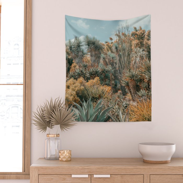 Desert Oasis - California Cactus Garden, Nature, Landscape Photography Wall Tapestry Gallery Image 2