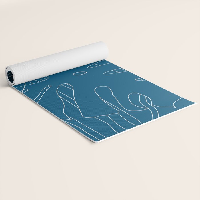 Monstera No2 Blue Yoga Mat Gallery Image 2