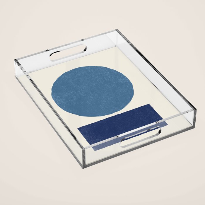 Geometric Balance - Blue Navy Acrylic Tray Gallery Image 1