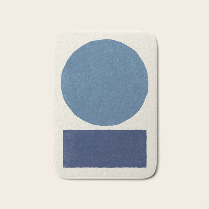 Geometric Balance - Blue Navy Bath Mat Gallery Image 1