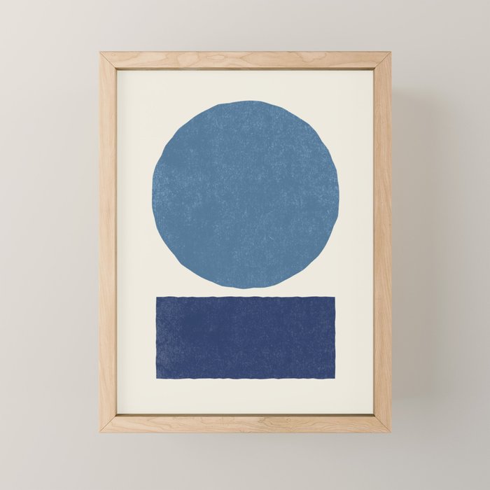 Geometric Balance - Blue Navy Mini Art Print Gallery Image 1