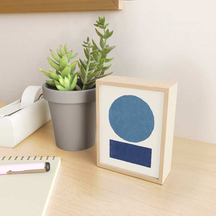 Geometric Balance - Blue Navy Mini Art Print Gallery Image 2